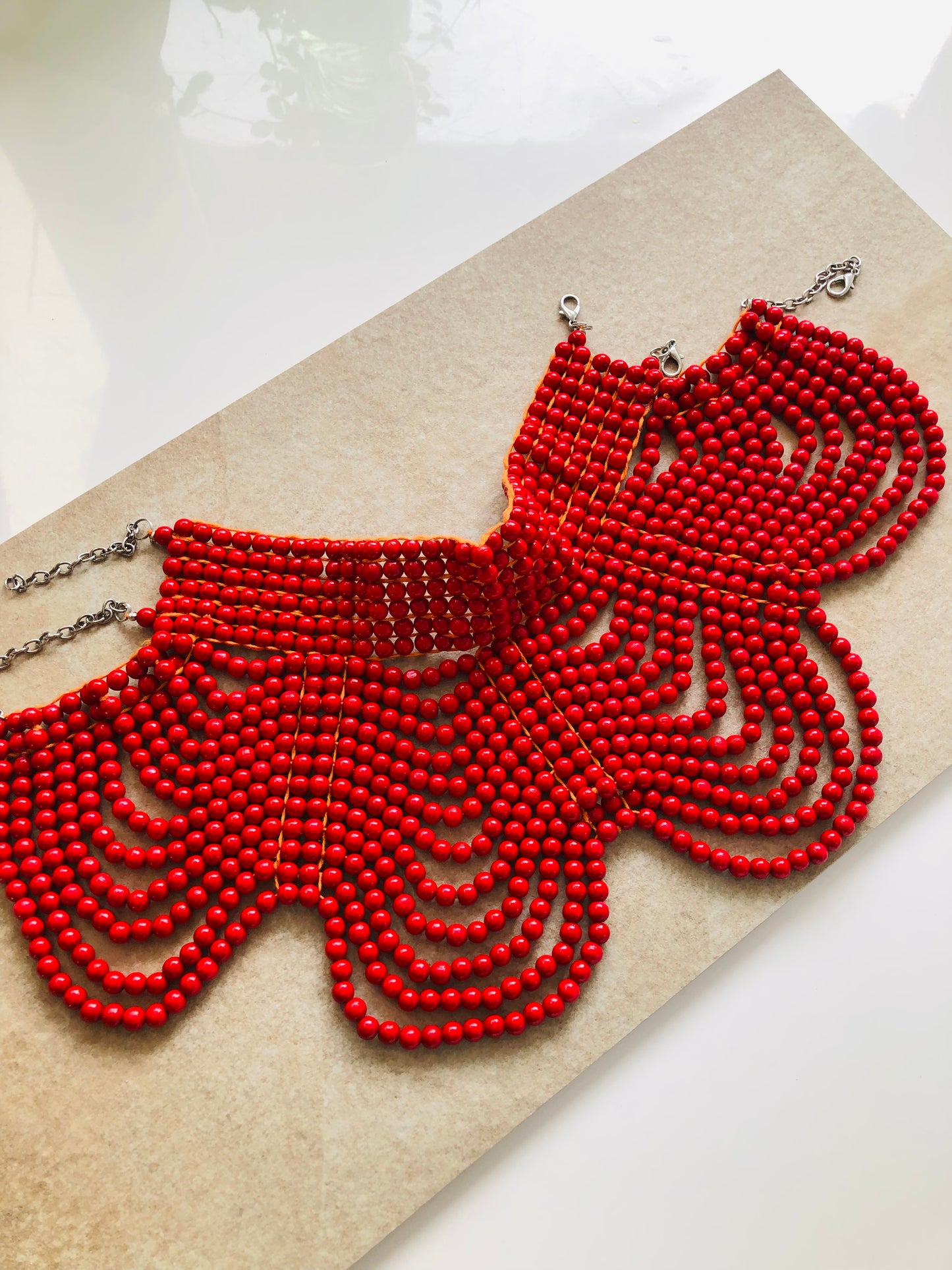 African red Statement neckpiece